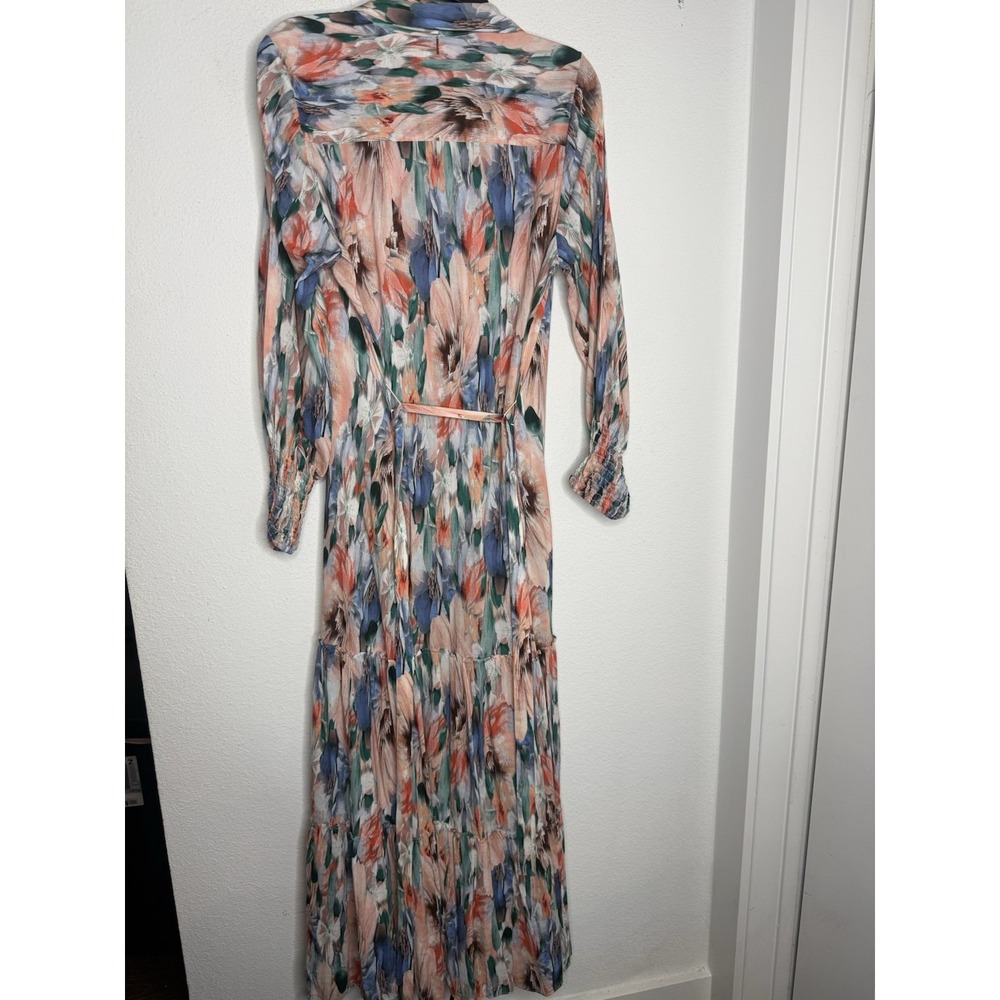 Misa Esmee Eden Floral Print Tiered Long Sleeve Maxi Dress Size: Med Resort - Picture 12 of 15